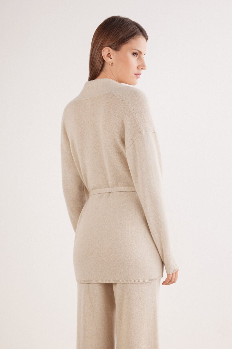 100% Cashmere belted cardigan