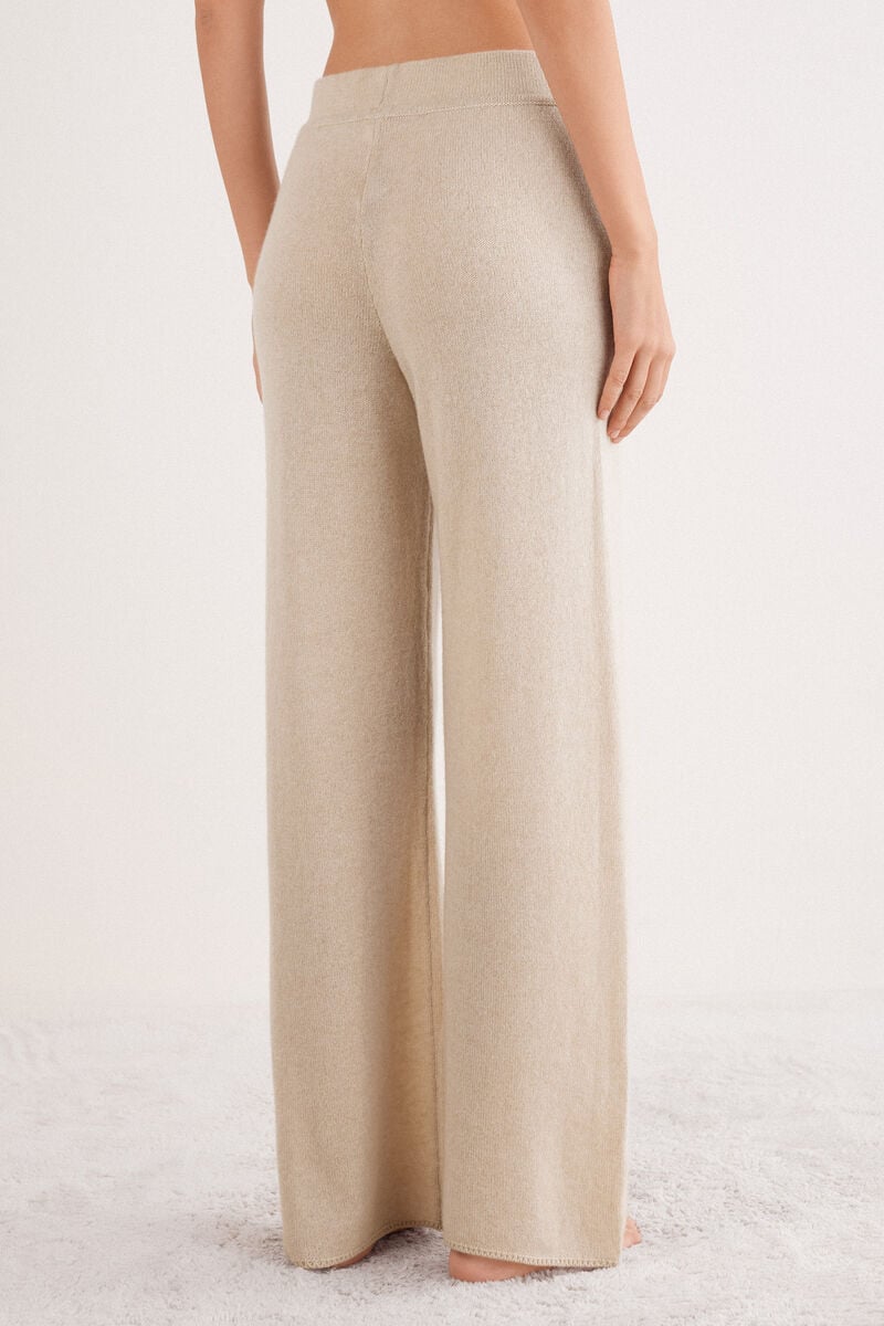 100% cashmere wide-leg pajama pants