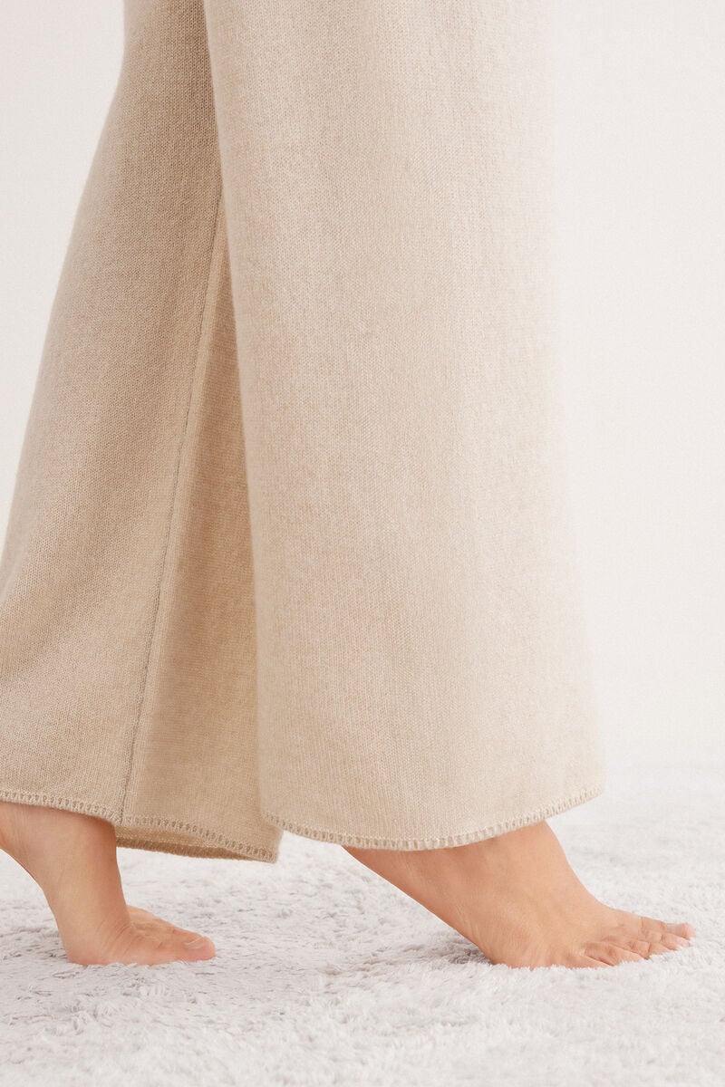 100% cashmere wide-leg pajama pants