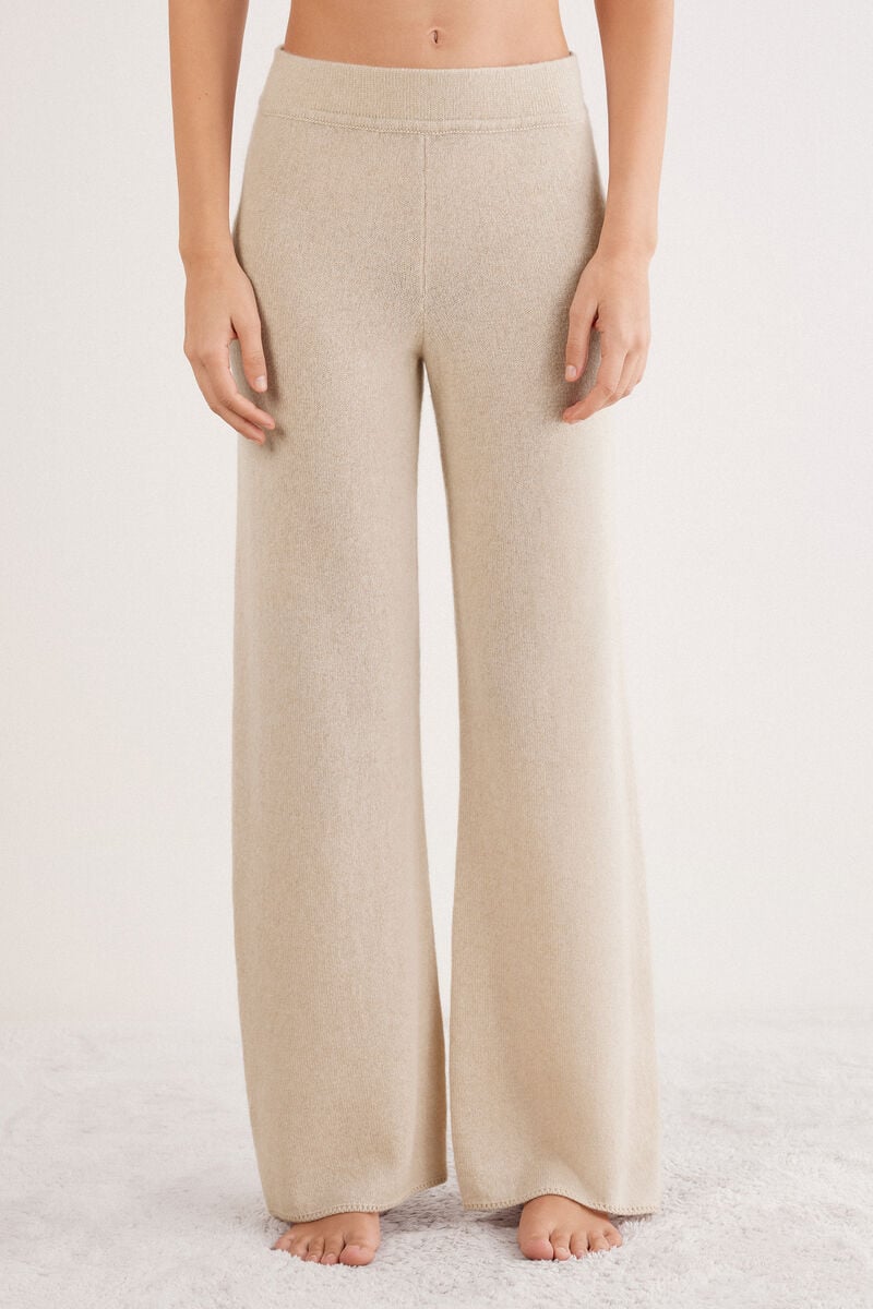 100% cashmere wide-leg pajama pants
